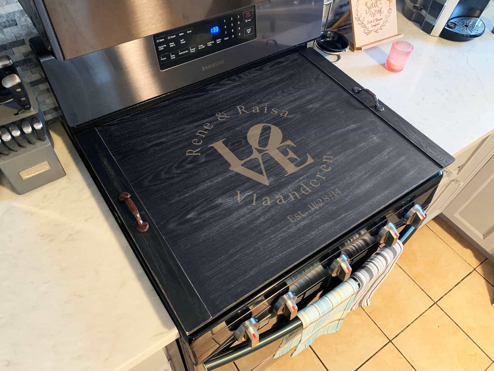 Personalized stove top cover