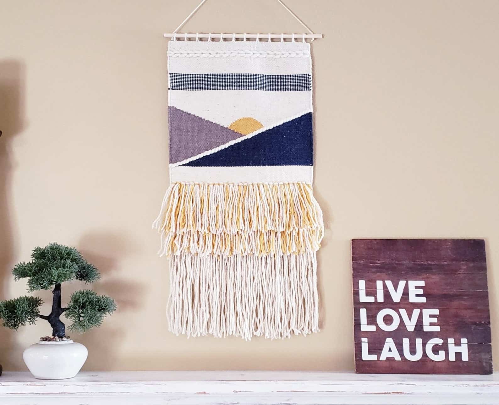 Sun woven wall hanging