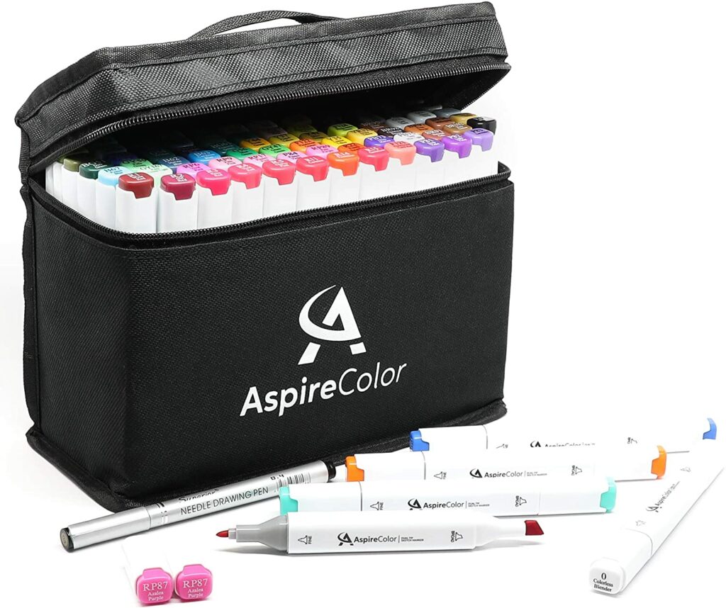 Aspirecolor dual tip sketch markers 80 pack