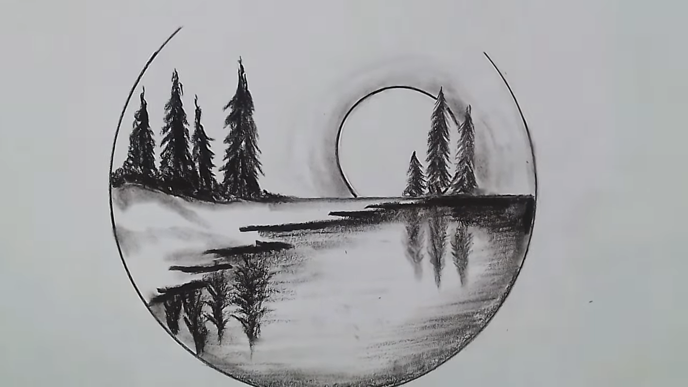 Easy Nature Scenery Drawing - YouTube-saigonsouth.com.vn