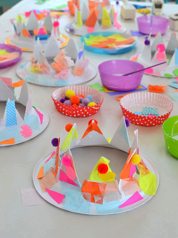 Paper plate party hats
