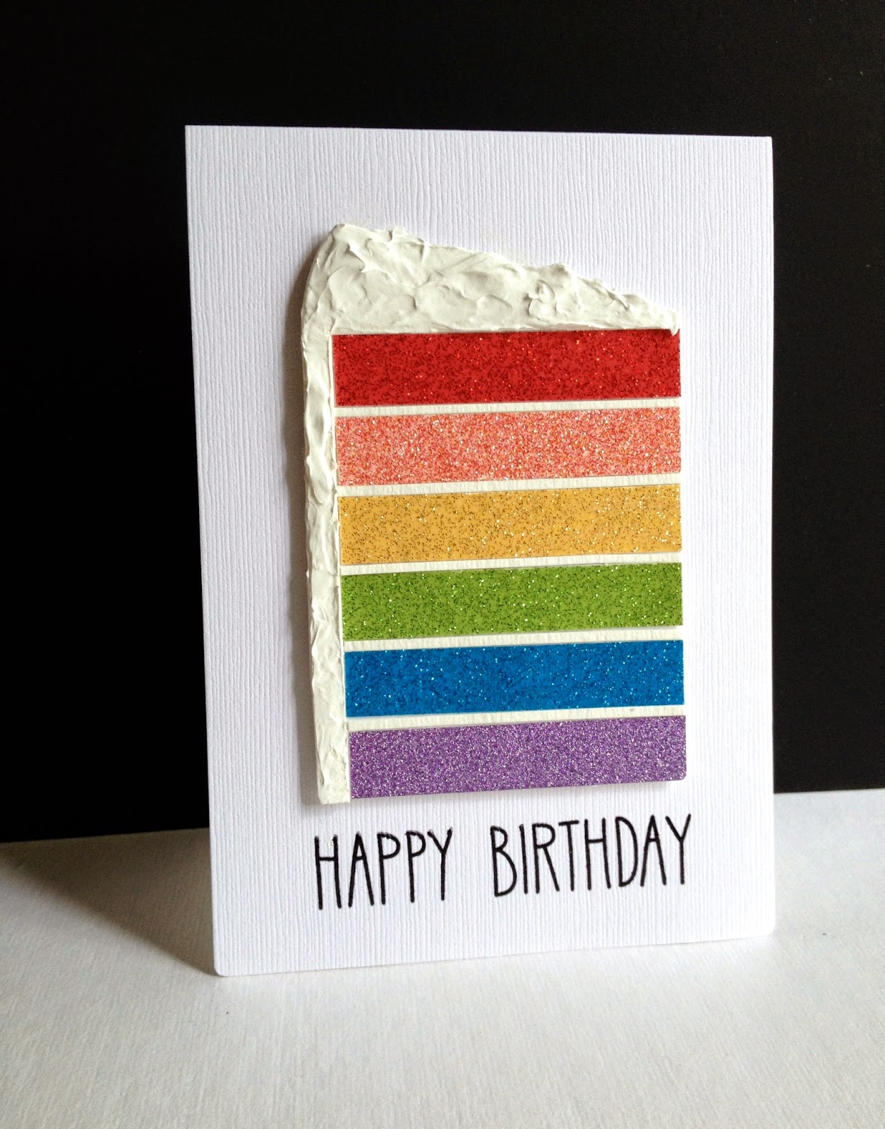 Rainbow birthday cake card