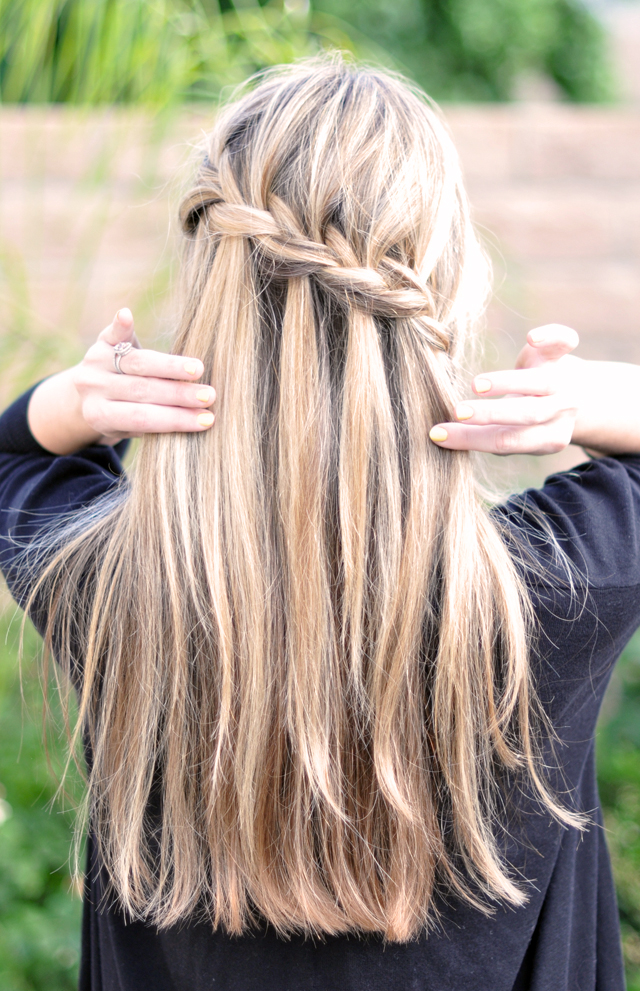 Waterfall french braid diy