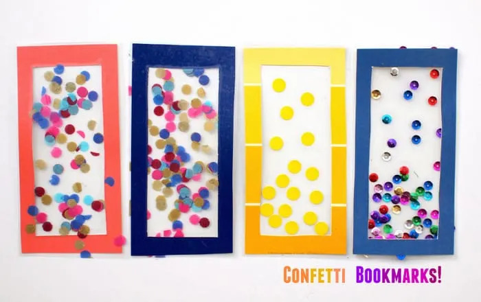 Confetti bookmarks for kids