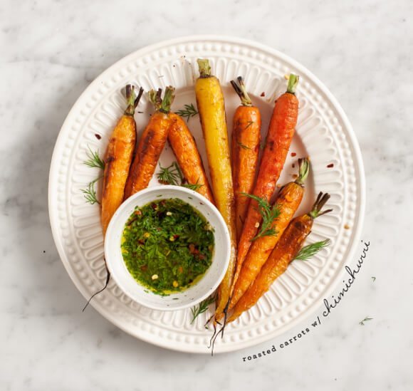 Carrot greens chimichurri