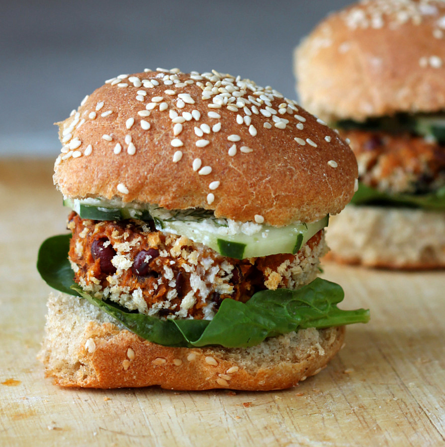 Sweet potato adzuki bean burger game day sliders