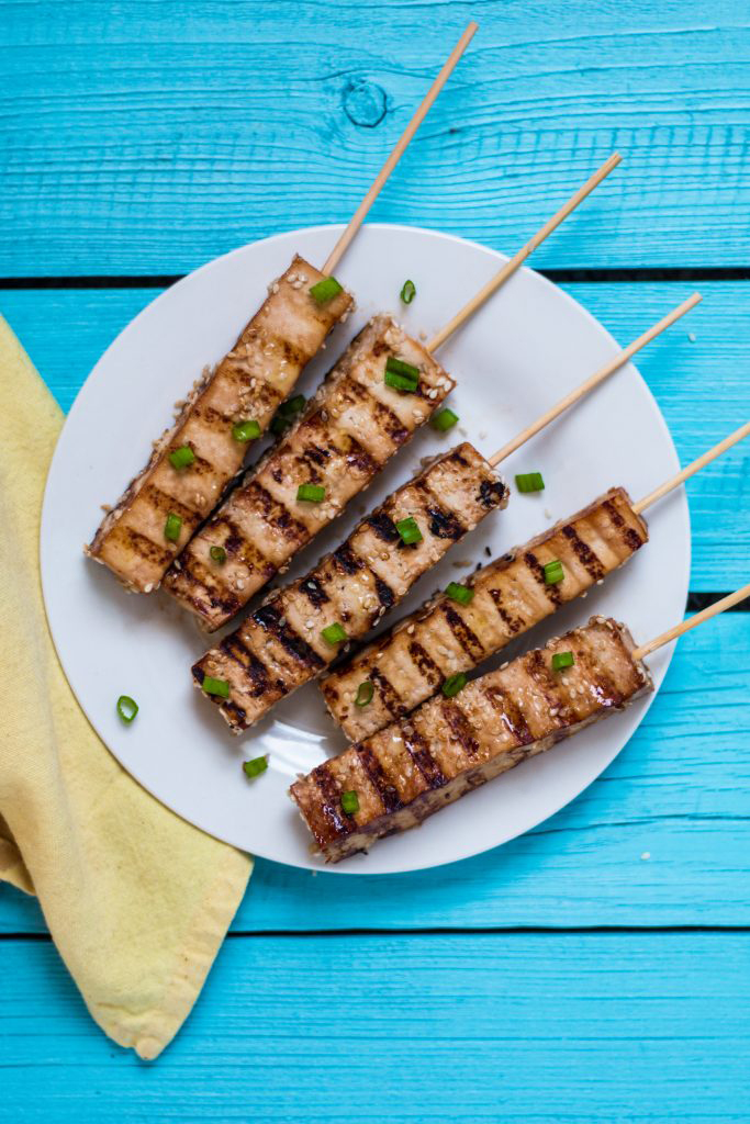 Easy tofu teriyaki skewers