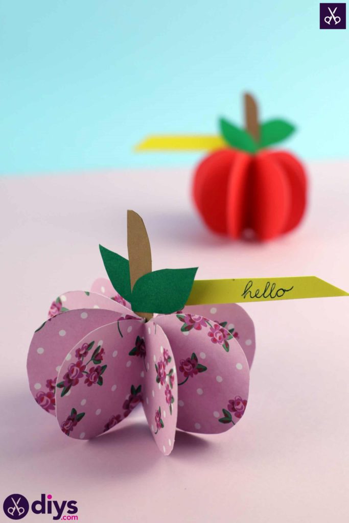 Easy 3d paper apple craft for kids