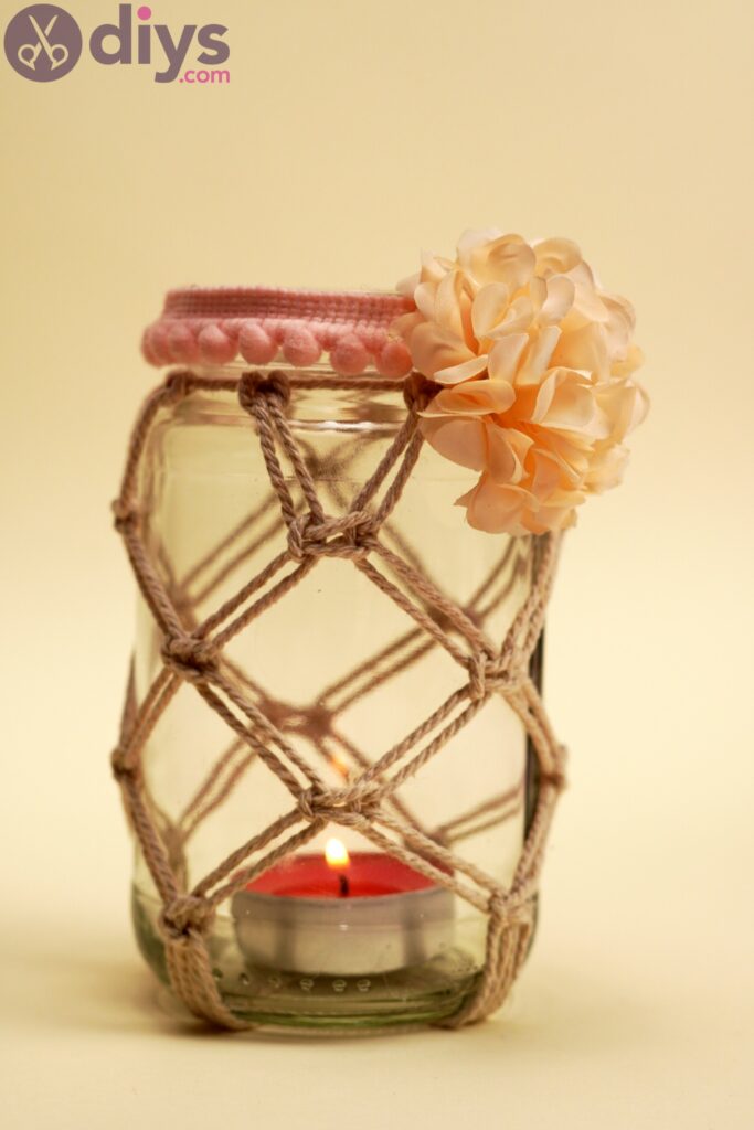 Macrame wrapped mason jar pics (8)