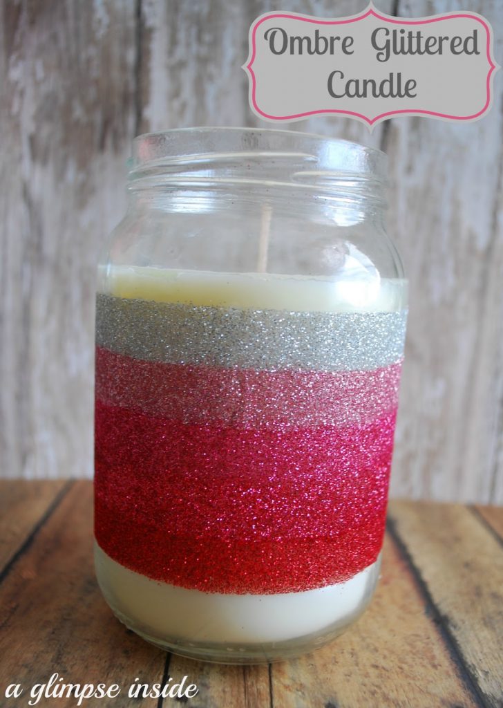 Ombre glittered candle