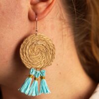Raffia tassle earrings photos (5)