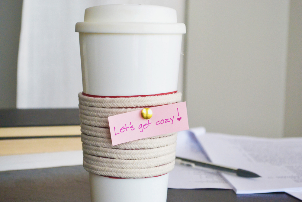 Roped Cup Cozy - Valentine's Day Craft