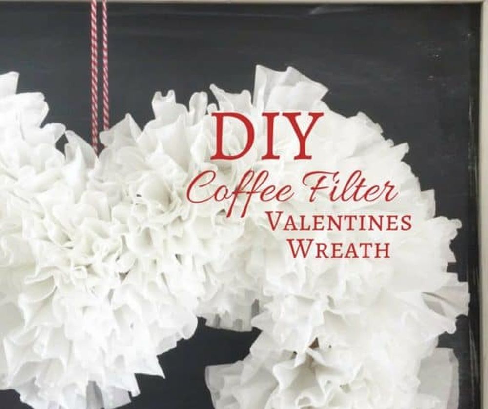 Coffee filter wreath valentine's day crafts 
