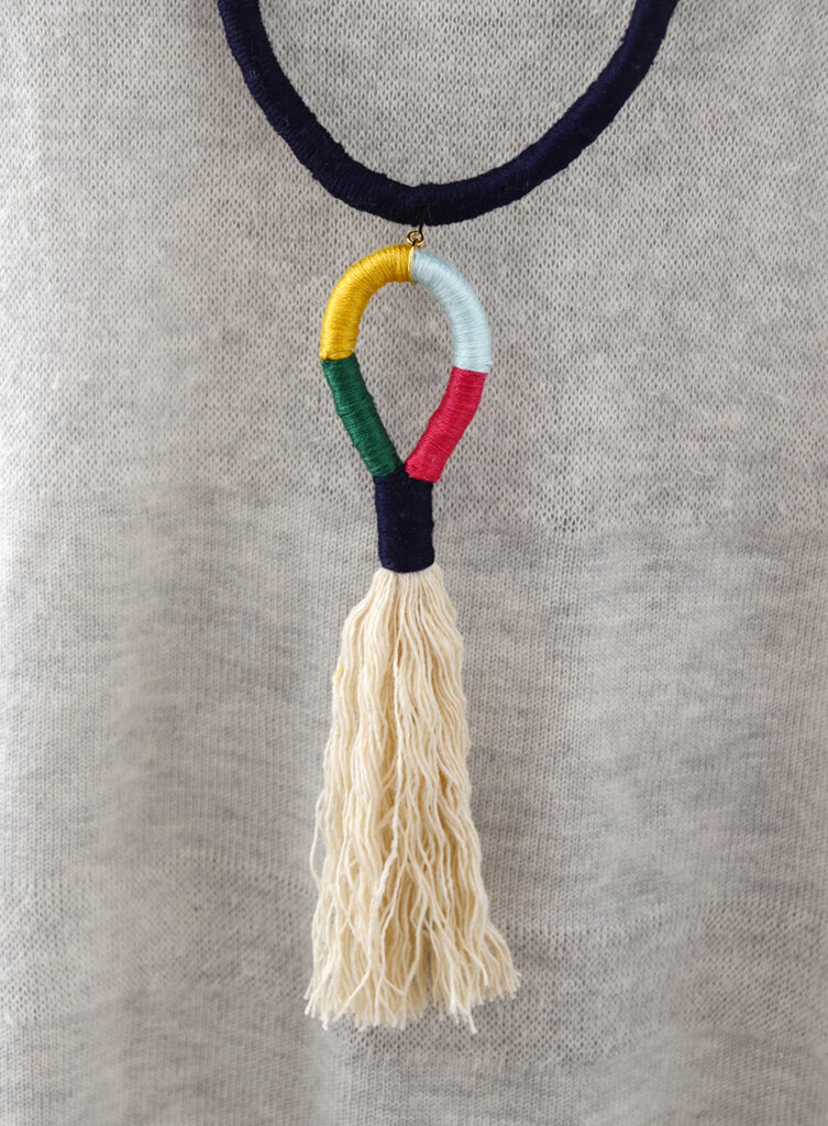 Diy colorful tassel necklace