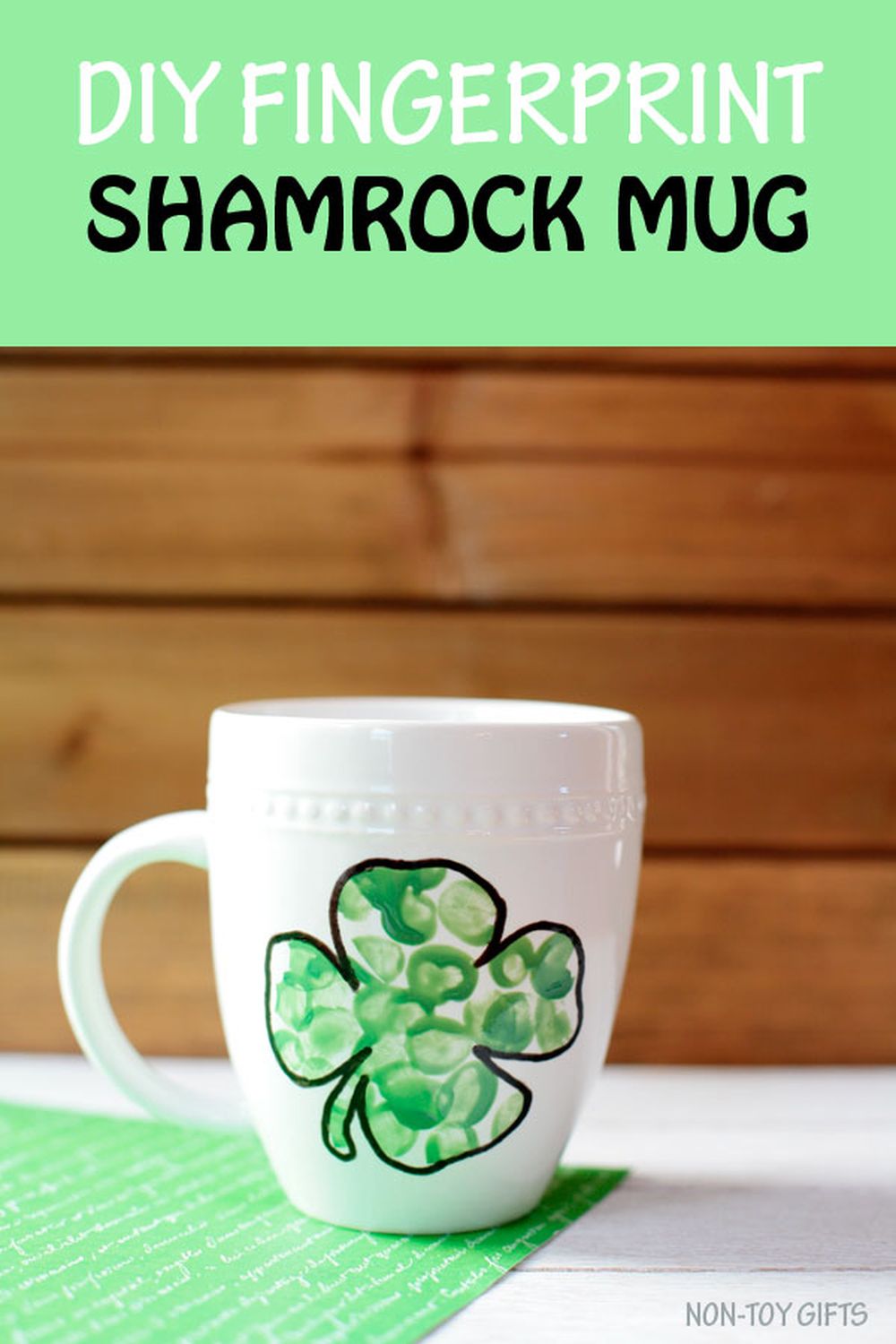 Easy st patrick's day crafts diy fingerprint shamrock mug