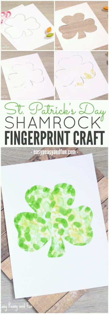 St. Patrick's Day Crafts for Toddlers - Fingerprint Shamrock Craft