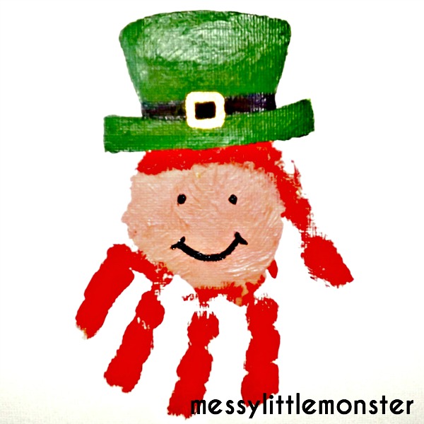 St. Patrick's Day Crafts for Toddlers - Handprint Leprechaun