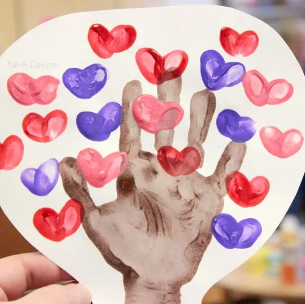 Handprint valentine easy valentine’s day crafts 