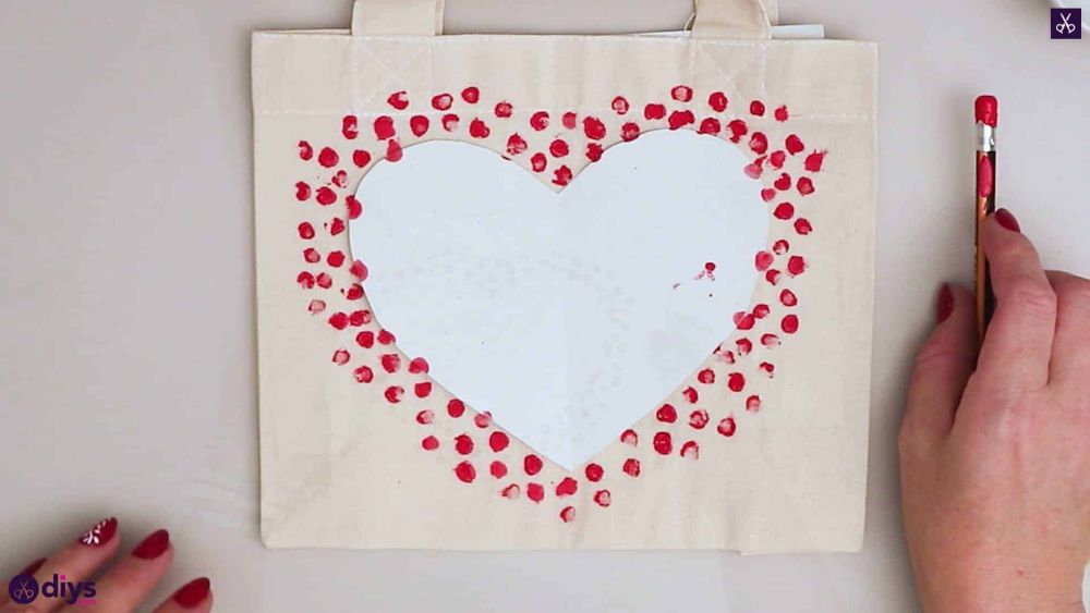 Heart tote canvas bag valentine's day craft ideas