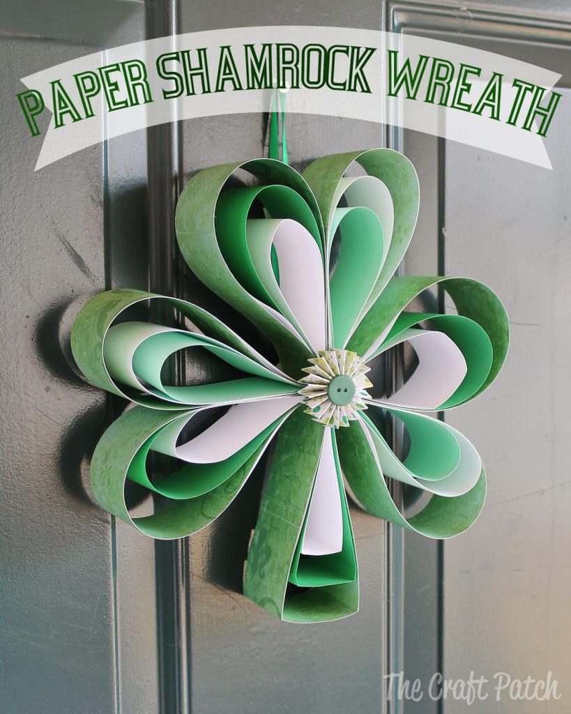 St. Patrick's Day Crafts - Paper Shamrock Wreath