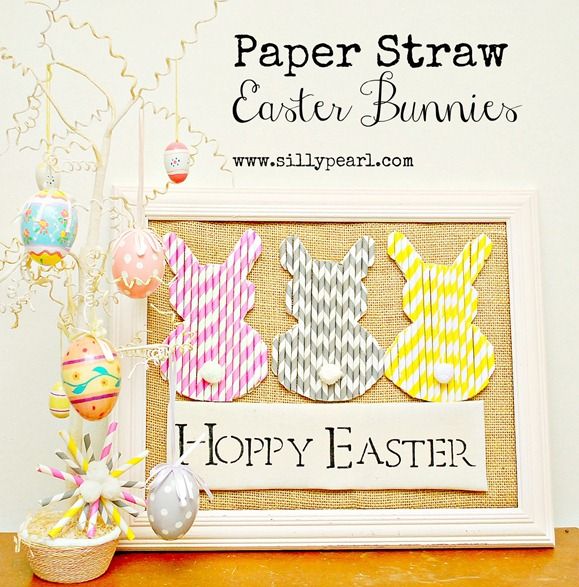 Paper straw easter bunnies