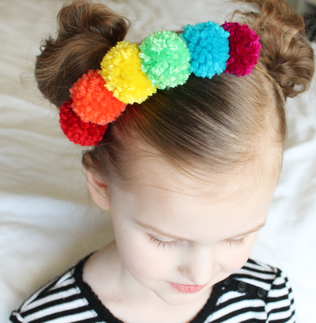 St. Patrick's Day Crafts for Kids - Rainbow Pom Pom Headband