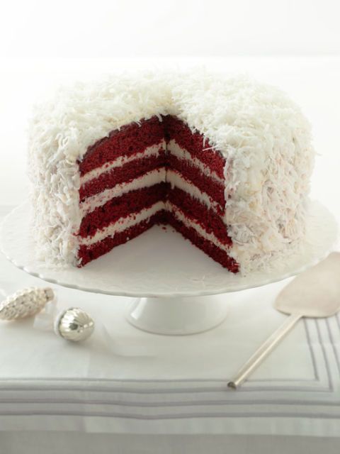 Red velvet snowball cake