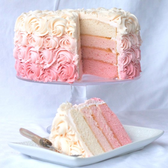 Rose ombre cake