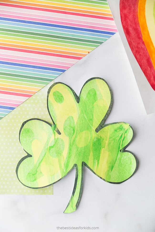 St. Patrick's Day Crafts for Preschoolers - Shamrock Scrape Painting