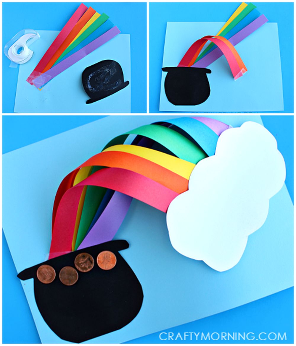 St patrick's day crafts for kindergarten 3d paper rainbow