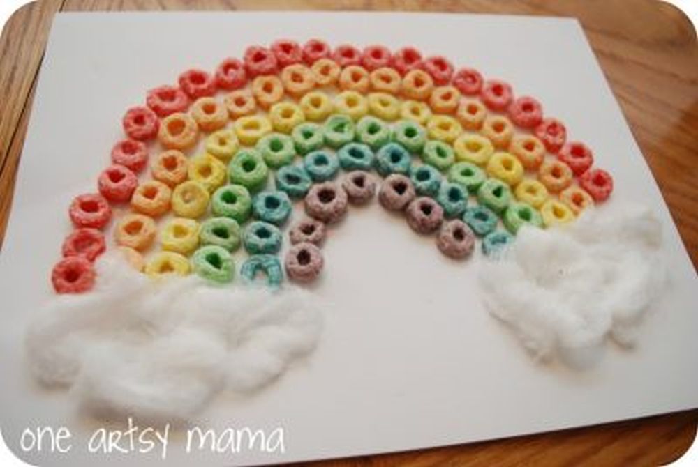 St patrick’s day crafts for toddlers cereal rainbow
