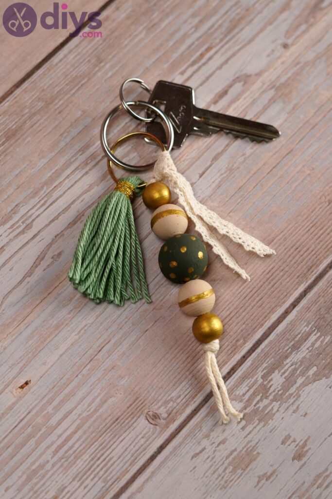 Wood Bead Keychain