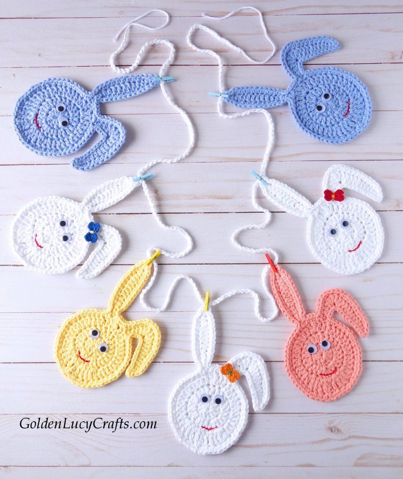 Diy easter bunny garland crochet