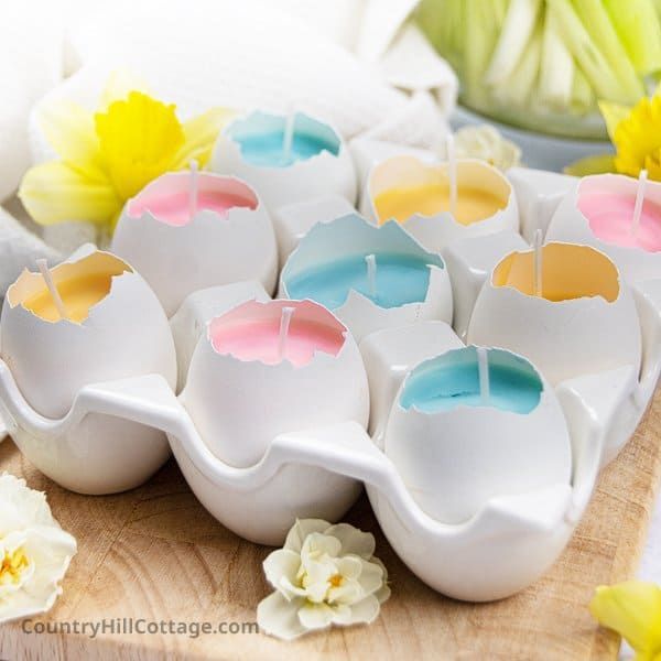 DIY Eggshell Candles - Ideas for Easter Gifts for Adults