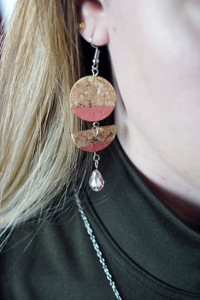 Wine cork earrings