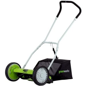 Greenworks 16-Inch Reel Lawn Mower with Grass Catcher