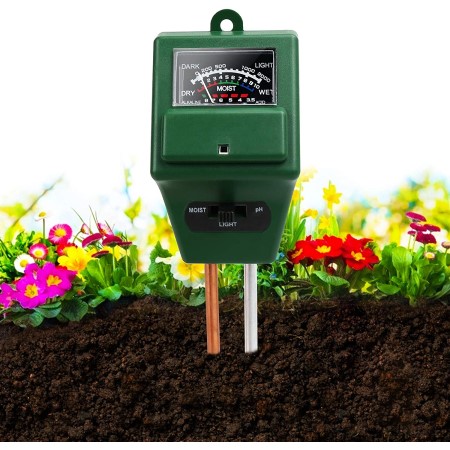 Ssawcasa soil ph meter,3 in 1 soil test kit