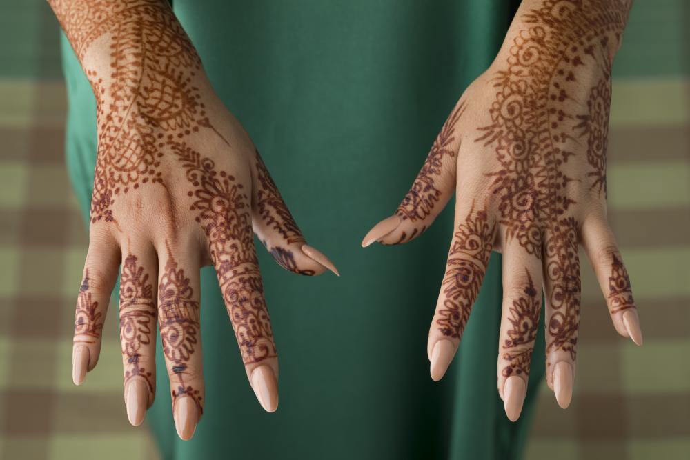 Traditional henna hand tattoo