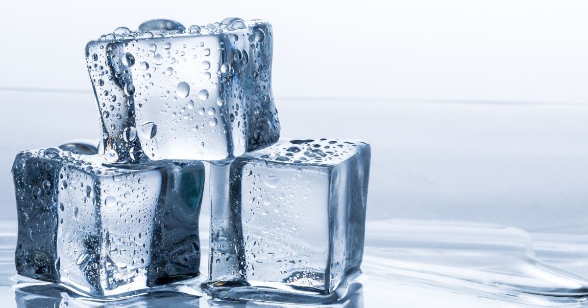 Ice next. Frozen Ice Cubes background. Sitting in Ice Cubes. Ice 3d PNG.