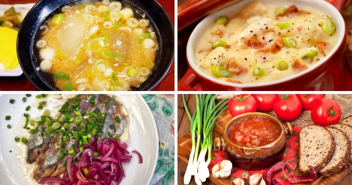 Soups, stews, marinades, and sauces with green onions