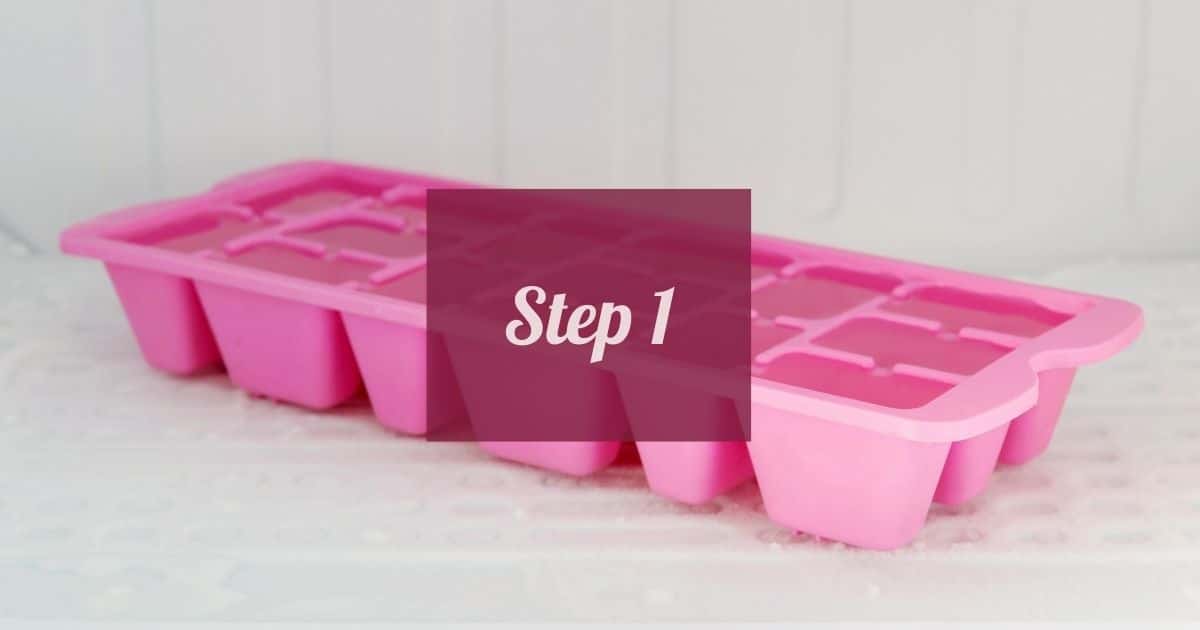 Pink ice cub tray.