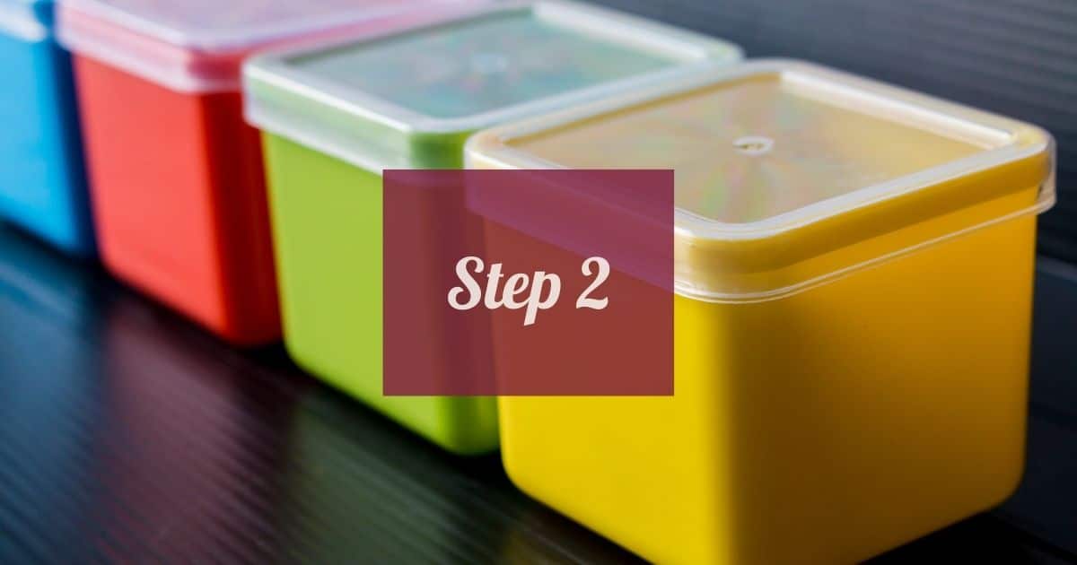 Colorful plastic containers.