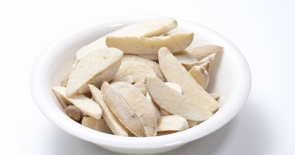 Frozen wedges in a white bowl
