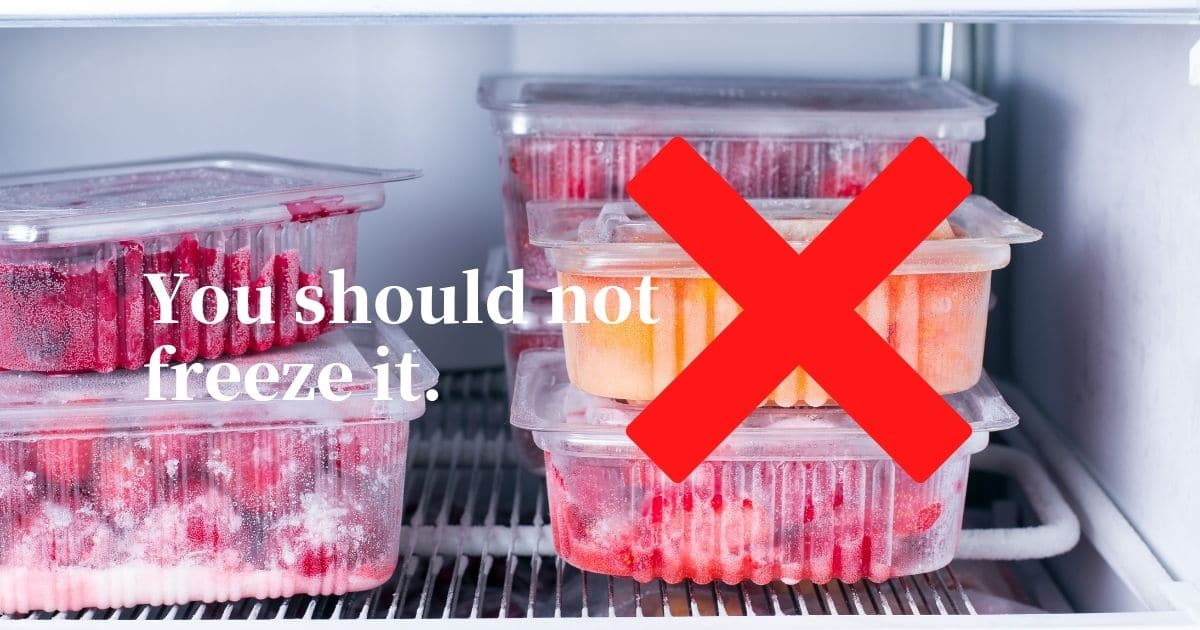 A picture of a freezer with the words "you should not freeze it!"