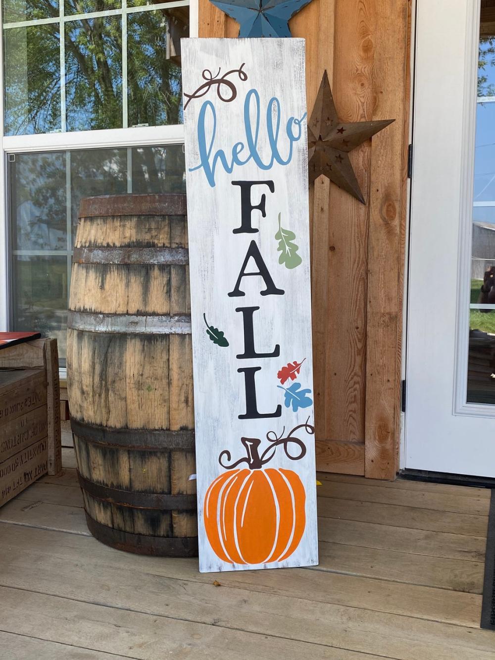 Hello fall welcome porch sign
