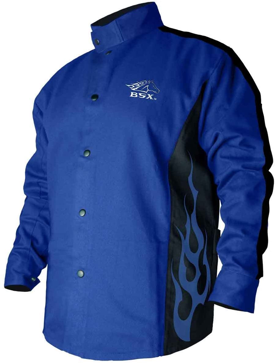 Bsx cotton welding jacket (royal blue and black)