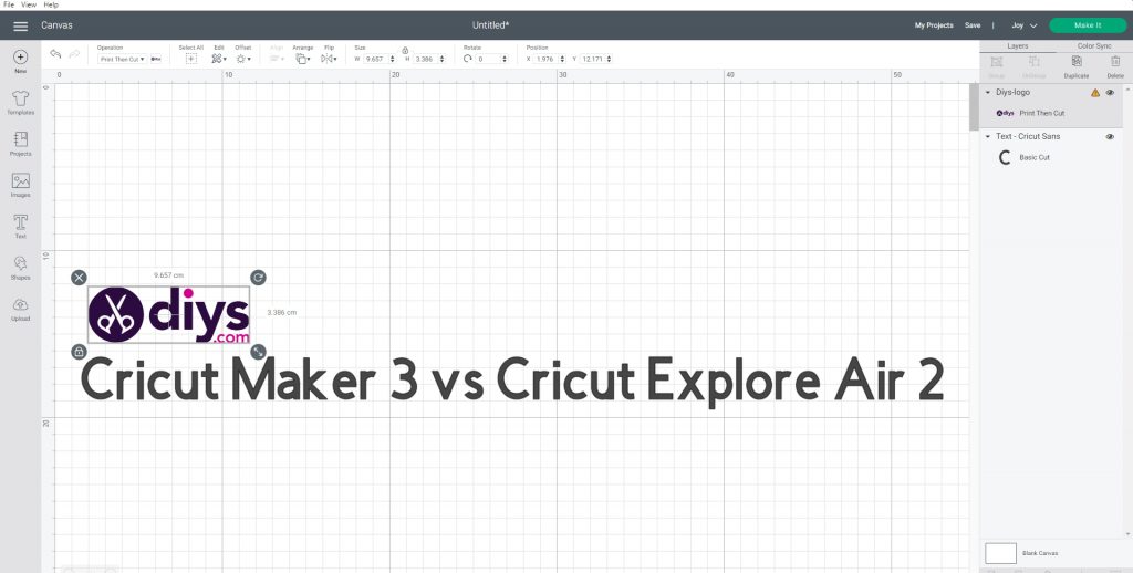 Cricut maker 3 vs cricut explore air 2 design space