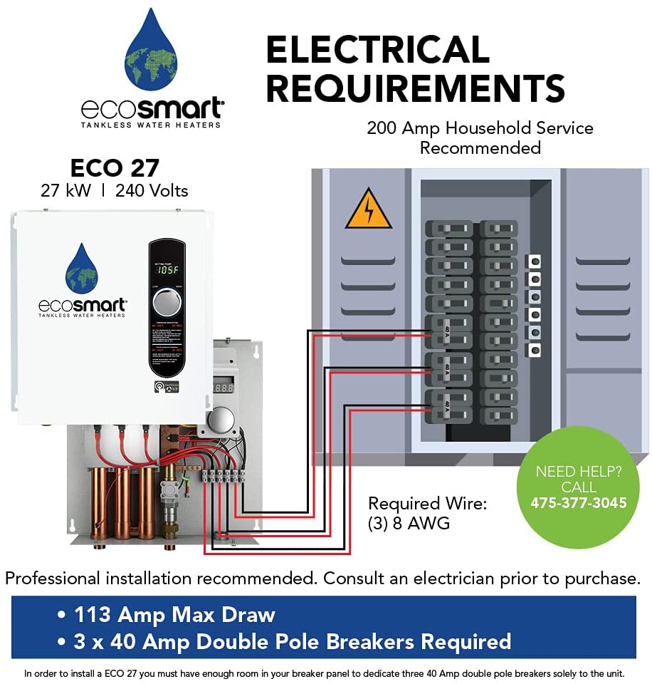 Ecosmart eco 27 electrical requirements
