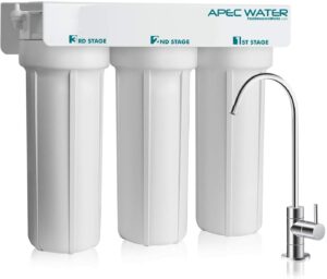 Apec wfs 1000 super capacity premium quality 3 stage under sink water filter system
