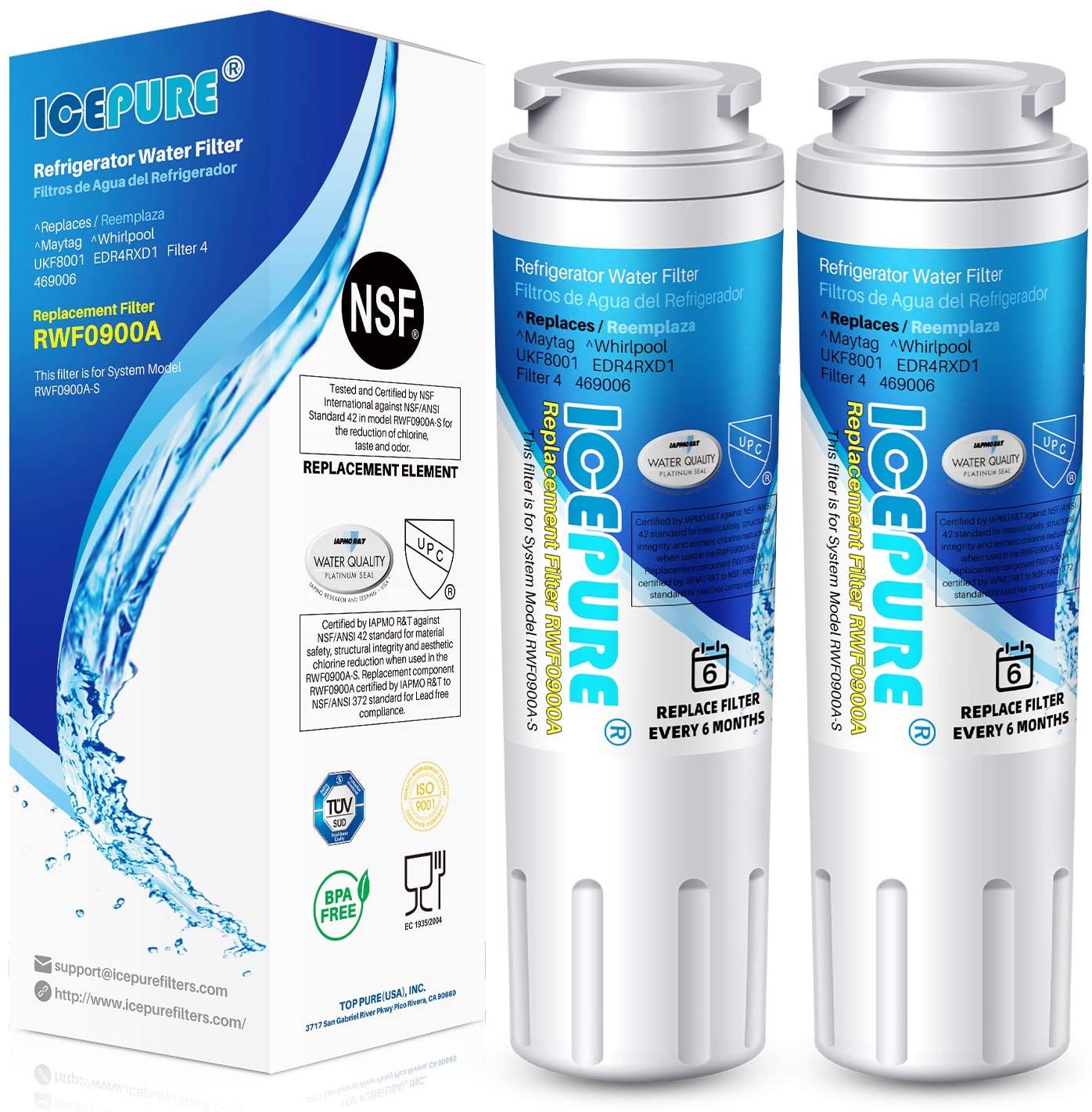 Icepure ukf8001 refrigerator water filter